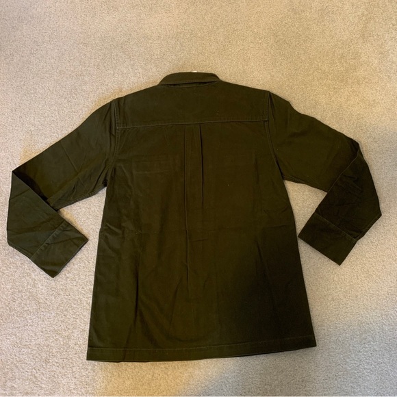 Purple Brand Olive Green Shirt Jacket Front Buttons Pockets Mens Size M P302-FL6 - Picture 9 of 10